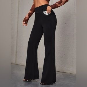 New High Waist Pocket Flare Pants